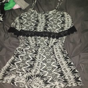 black/white romper